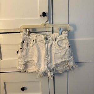 White ZARA Denim Shorts